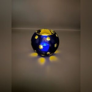 Fabergé Cobalt Blue Crystal Votive Candle Holder